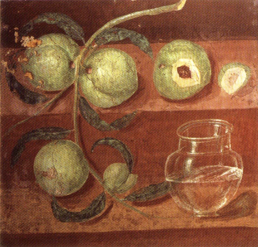 unknow artist Still Life with Peach Bough and Glass jar